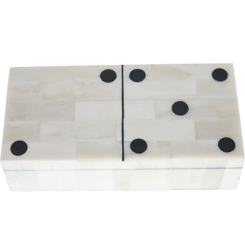 Pudełko Domino Bone Inlay 18x9 cm ozdoba wnętrza gra domino pudełko dekoracyjne