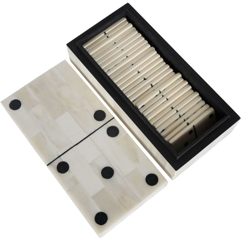 Pudełko Domino Bone Inlay 18x9 cm ozdoba wnętrza gra domino pudełko dekoracyjne