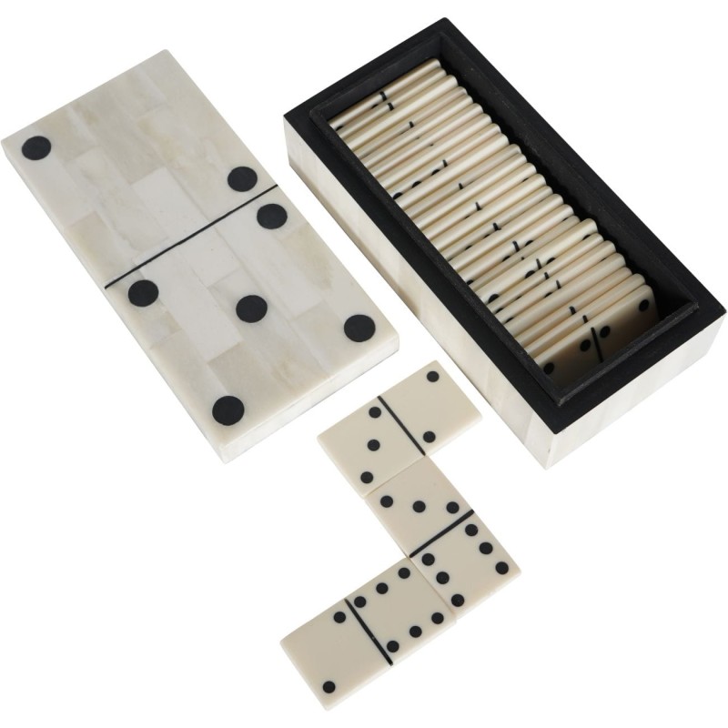 Pudełko Domino Bone Inlay 18x9 cm ozdoba wnętrza gra domino pudełko dekoracyjne
