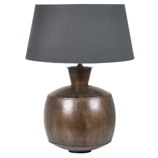 Lampa stołowa Havana 75 cm żelazna podstawa szary abażur