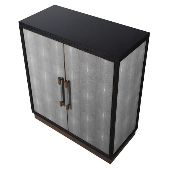 Barek Enderby II 11 cm szary szagryn dąb dwudrzwiowy niski barek na alkohole