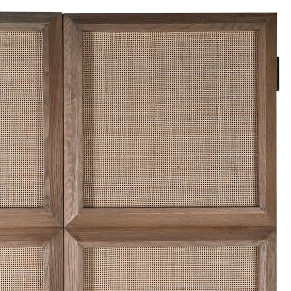 Szafa Squares wysoka komoda 206 cm dąb brąz transparentne drzwi