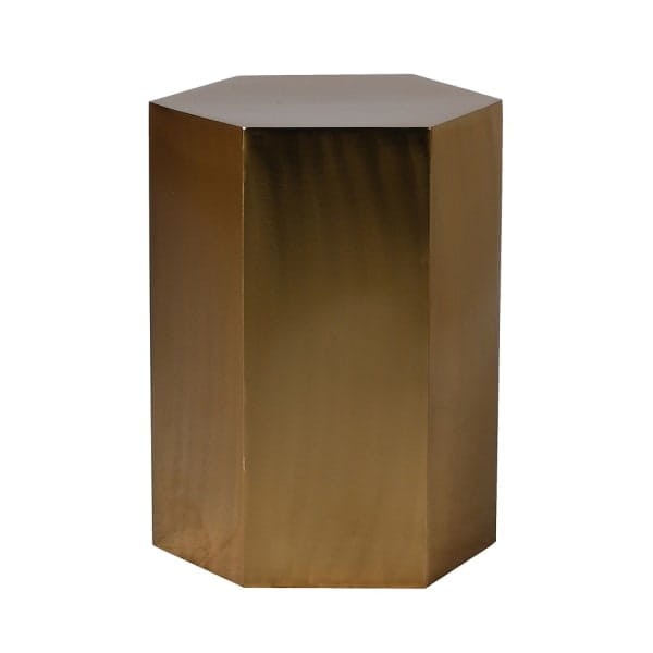 Złoty stolik boczny Hexa M żelazo 46 cm metalowy