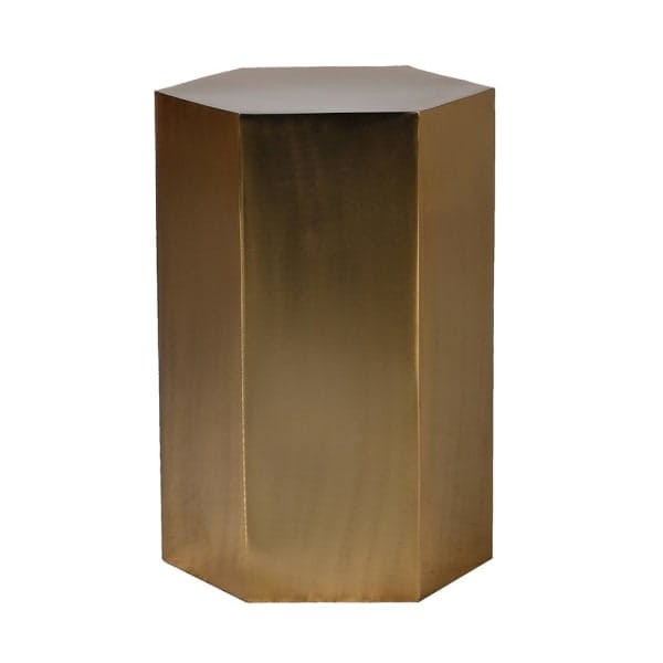 Złoty stolik boczny metalowy Hexa L żelazo 51,5 cm metalowy