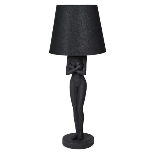 Lampa stołowa Naked Black 76 cm czarna lampka kobieta naga