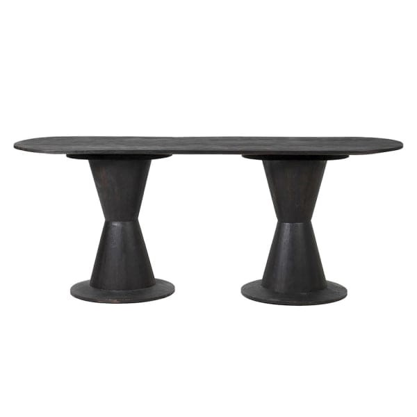 Konsola drewniana Bardem Black 200x79 cm akacja czarny stolik