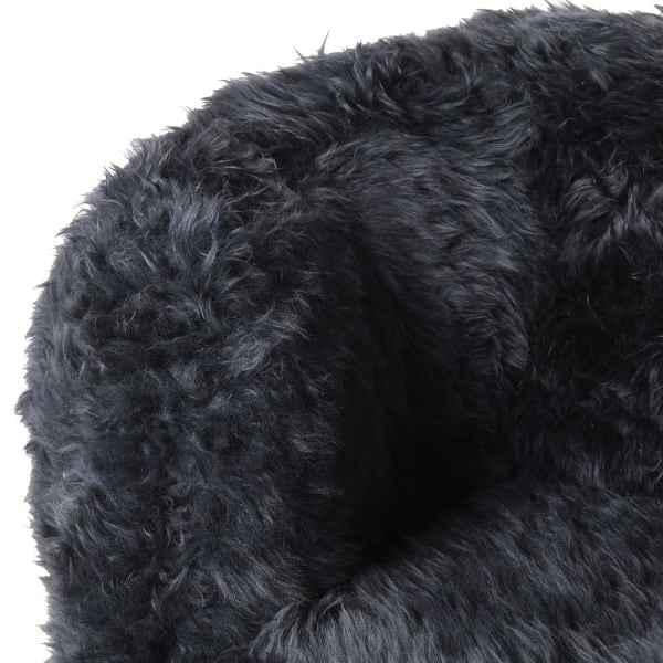 Fotel Lyall Elegant Grey 90 cm z naturalnym runem owczym