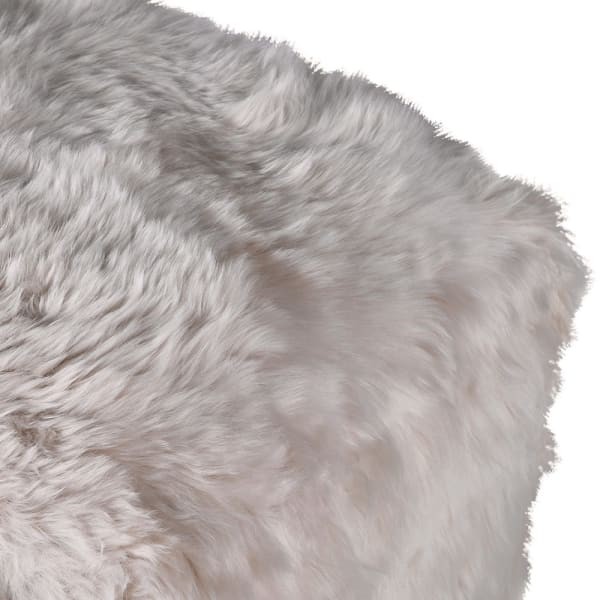 Duży puf ławka Lyall Elegant 100 cm owcza skóra krem