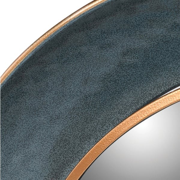 Okrągłe Lustro Ścienne Teal 88 cm średnicy niebieska żelazna rama