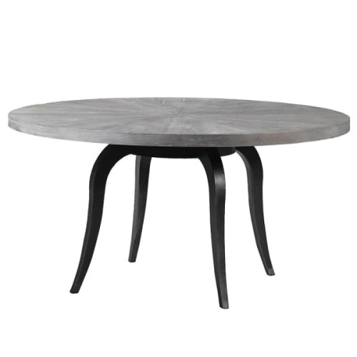 Stół do jadalni Modern Pine 150 cm – okrągły stół sosnowy na żelaznych nogach