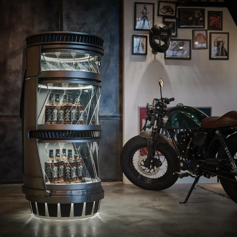 Barek na alkohole Turbine 133 cm stal nierdzewna podświetlany led