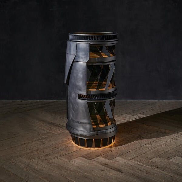 Barek na alkohole Turbine 133 cm stal nierdzewna podświetlany led