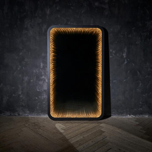 Luksusowe Lustro Inception Crystal - Podświetlane Lustro Prostokątne z Kryształem Górskim 239 cm