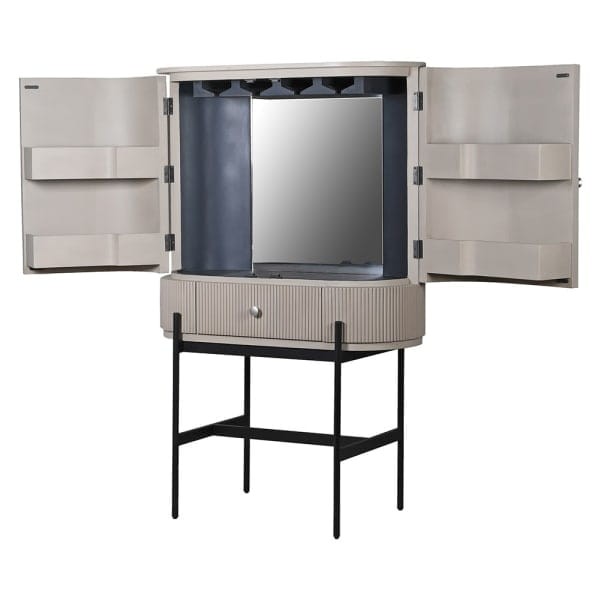 Barek na alkohole Novum 157 cm drewniany jasny odcień kaszmir