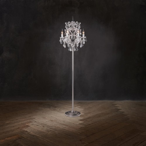 Rustykalna Lampa Podłogowa Natural Antique rust kryształy