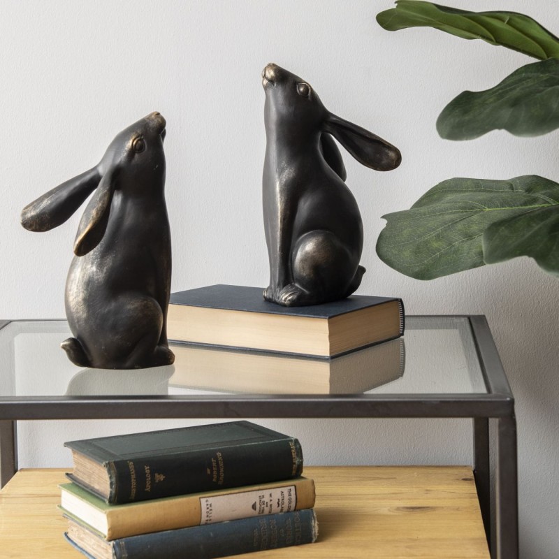 Podpórki do książek Hare Bronze 21,4 cm zając podpórka bookend żywica