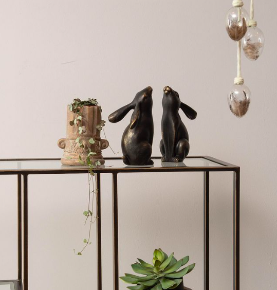 Podpórki do książek Hare Bronze 21,4 cm zając podpórka bookend żywica