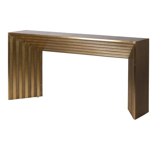 Złota konsola Brass 160 cm wykończona mosiądzem