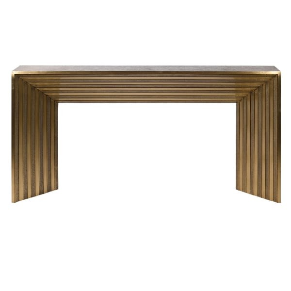 Złota konsola Brass 160 cm wykończona mosiądzem