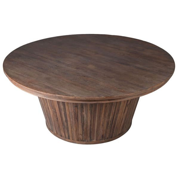 Okrągły designerski stół do jadalni drewniany Telcon Brown blat 180 cm wiąz