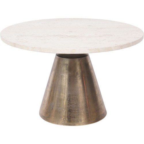 Okrągły stolik kawowy Camden Marble Small 60 cm z blatem z trawertynu