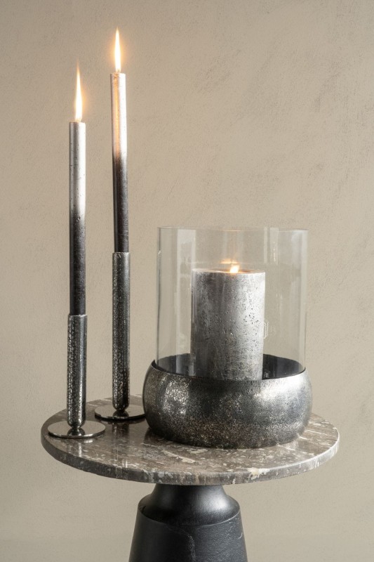 Świecznik Enderby L 23 cm stal nierdzewna czerń