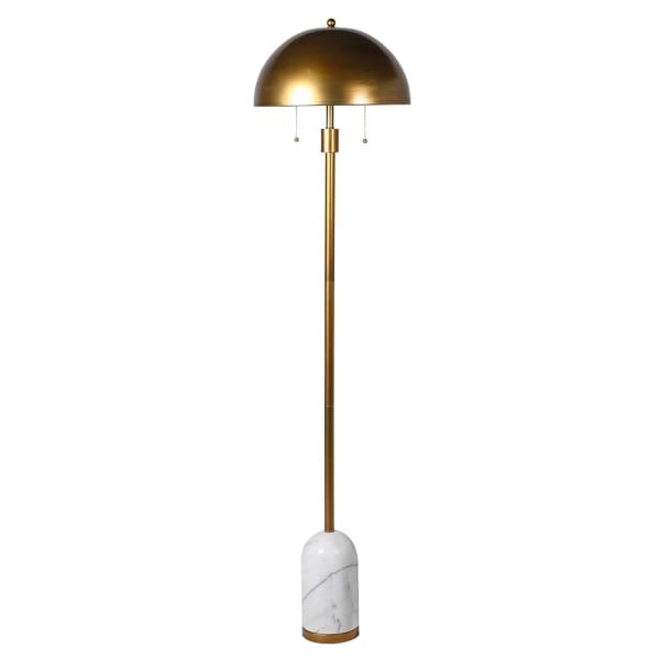 Lampa podłogowa Gold 160 cm marmur złoty metalowy klosz