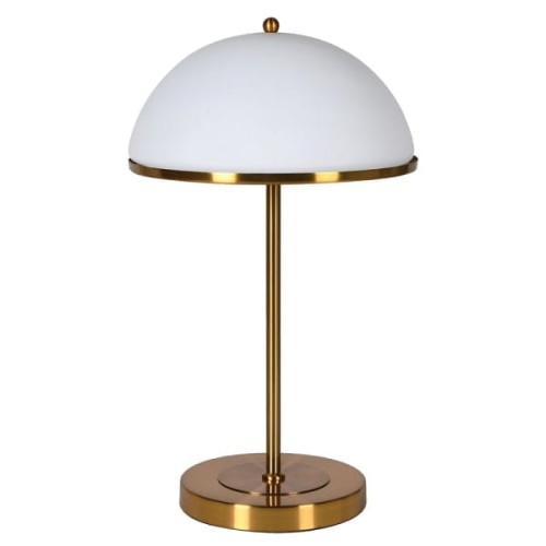 Lampa stołowa Gold Glass 54 cm złota podstawa szklany klosz kopuła