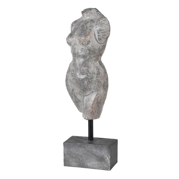 Rzeźba Female Torso na podstawie 41 cm żelazo żywica szara statua