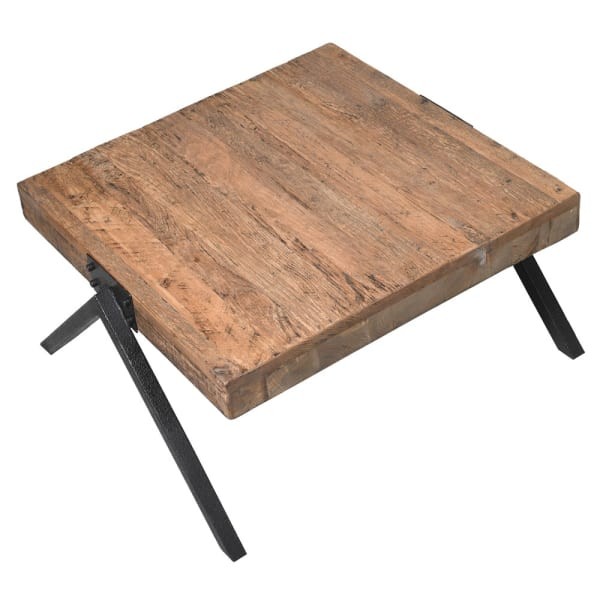 Stoliki kawowe Reclaimed dwa rozmiary dąb z odzysku żelazne nóżki
