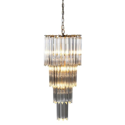 Żyrandol Maldon Gold 92 cm wysokości kryształowy cztery poziomy 