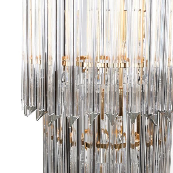 Żyrandol Maldon Gold 92 cm wysokości kryształowy cztery poziomy