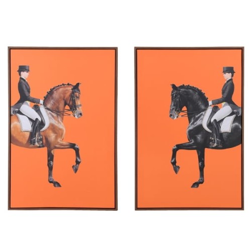 Obraz Equestrian konie jeźdźcy 90x60 cm komplet dwa obrazy dyptyk