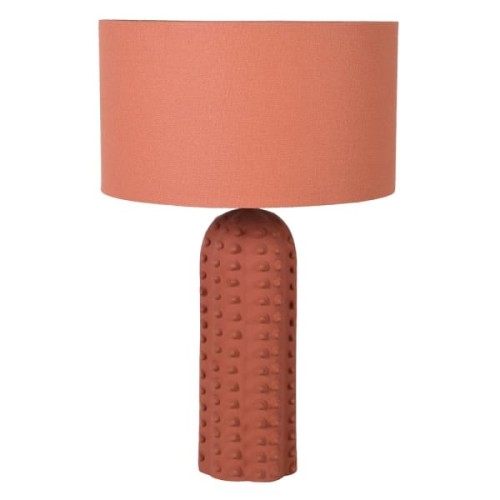Pomarańczowa lampa stołowa Orange 55 cm ceramiczna podstawa zdobiona