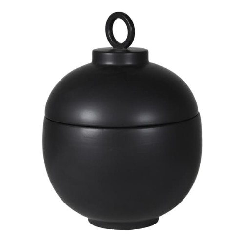 Ceramiczny pojemnik Novum Black 30 cm czarny z pokrywą okrągły słój 