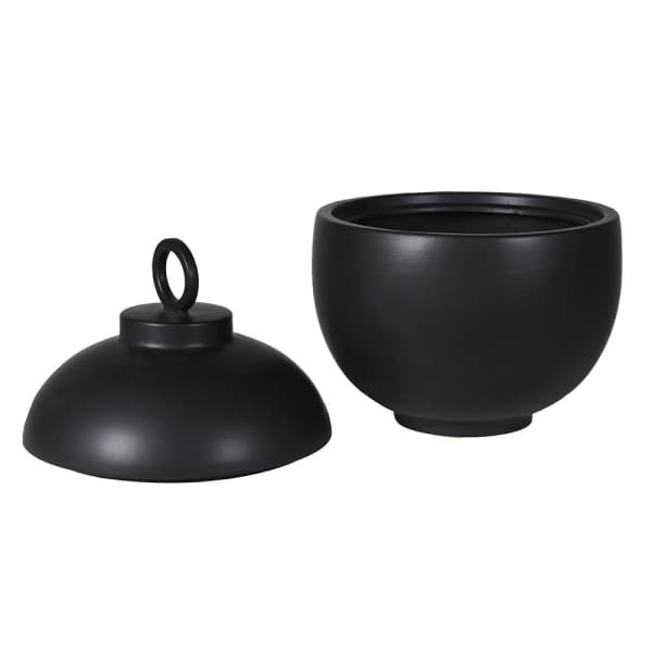 Okrągły ceramiczny słój Novum Black w matowej czerni