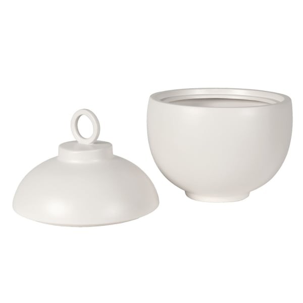 Pojemnik ceramiczny Novum White 30 cm z pokrywą