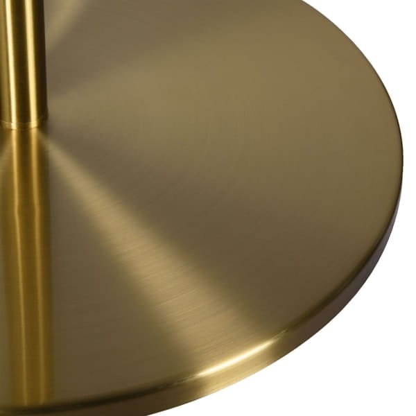 Lampa Stojąca Soho Gold złoto marmur 160 cm złoty stolik biały abażur lniany