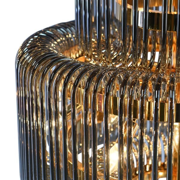 Żyrandol Luxury Smoke 106x80 cm czarne przydymione szkło złote detale