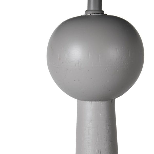 Lampa Podłogowa Taprer Grey 155 cm drewniana szara czarny abażur