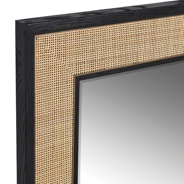 Lustro Zelten 85 cm kwadratowe dąb plecionka wiedeńska dekoracyjna rama