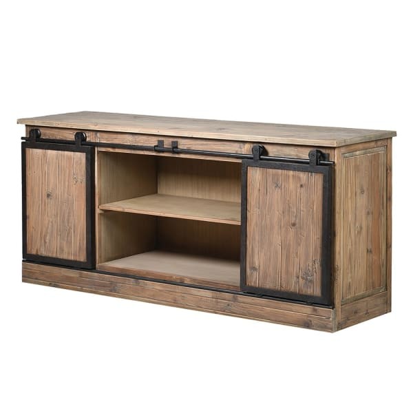 Komoda bufet Recycled Pine drewno z odzysku przesuwne drzwi komoda loft szuflady