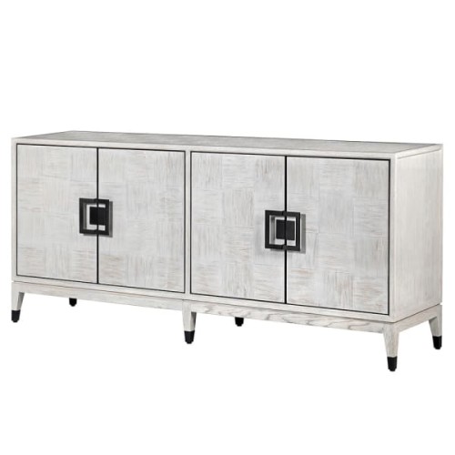 Komoda Light Oak 193 cm z fornirem dębowym – czterodrzwiowy bufet