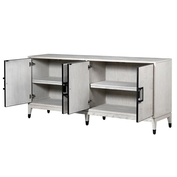 Komoda bufet Light Oak 193 cm jasny dąb fornir czterodrzwiowy bufet