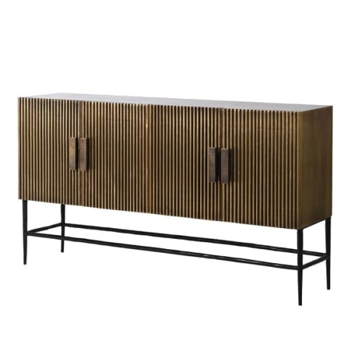 Komoda Antique Brass 150 cm mosiądz złoty bufet na podstawie