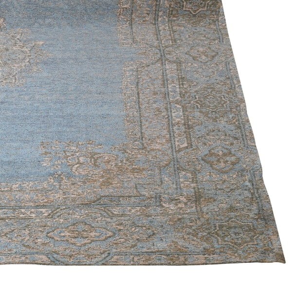 Duży szaro-niebieski dywan India Blue do nowoczesnego salonu
