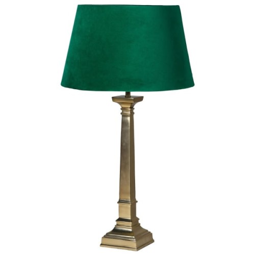 Złota lampa stołowa Velvet 75 cm aluminiowa podstawa zielony abażur z velvet