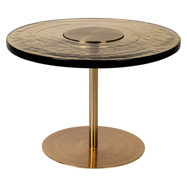 Złoty okrągły stolik kawowy Amber 61 cm