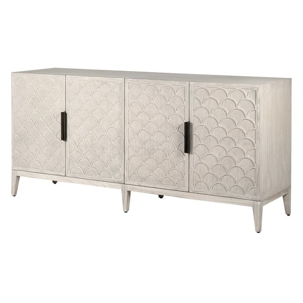 Komoda White Belgravia 192 cm z rzeźbionymi frontami