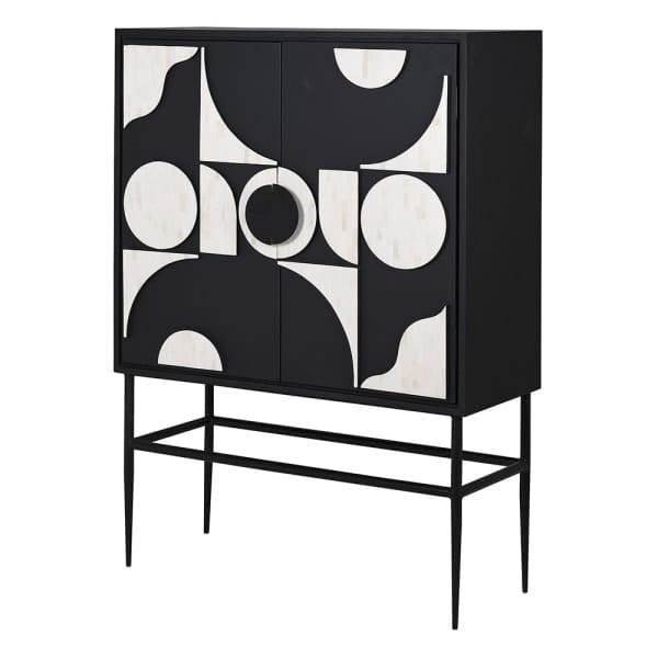 Barek Geo 141 cm z czarno-białą geometryczną inkrustacją